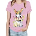 thumbnail image 1 of Raeneomay Oversized T Shirts for Women Easter Women's Printed Short Sleeved Round Neck Shirt, 1 of 4