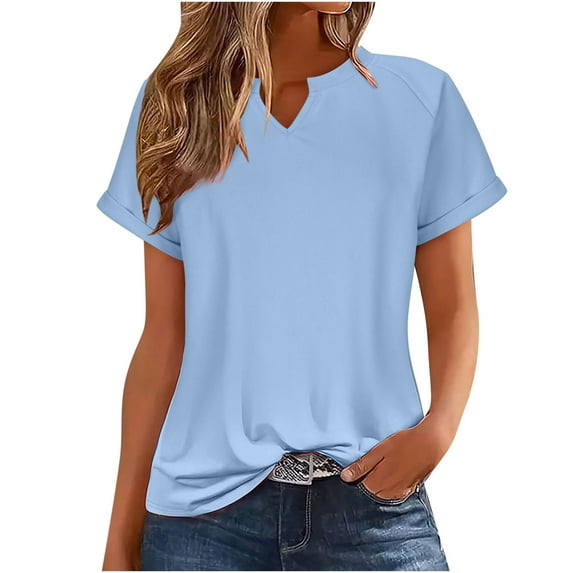 Raeneomay Oversized T Shirts for Women Fashion Casual 3/4 Sleeves Round Neck Tops Loose Blouse Summer Tops