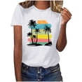 thumbnail image 1 of Raeneomay Oversized T Shirts for Women Fashion CrewNeck Printed Short Sleeve T-Shirt Casual Loose Shirt Tops, 1 of 6