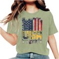 thumbnail image 1 of Raeneomay Oversized T Shirts for Women Fashion Independence Day Printed Short Sleeved Round Neck T-Shirt Top, 1 of 5