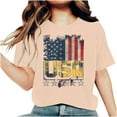 thumbnail image 1 of Raeneomay Oversized T Shirts for Women Fashion Independence Day Printed Short Sleeved Round Neck T-Shirt Top, 1 of 5
