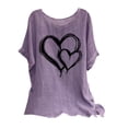 thumbnail image 1 of Raeneomay Oversized T Shirts for Women Fashion Print Tees Casual Crew Neck Raglan Short Sleeve Loose T Shirt Cotton Linen Tops Blouses, 1 of 5
