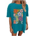thumbnail image 1 of Raeneomay Oversized T Shirts for Women Fashion Summer Round Neck Drop Sleeves Leisure Short Sleeve Printing Tops, 1 of 6
