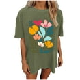 thumbnail image 1 of Raeneomay Oversized T Shirts for Women Fashion Summer Round Neck Drop Sleeves Leisure Short Sleeve Printing Tops, 1 of 6