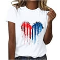 thumbnail image 1 of Raeneomay Oversized T Shirts for Women Independence Day Printed Round Neck Short Sleeved Top, 1 of 6