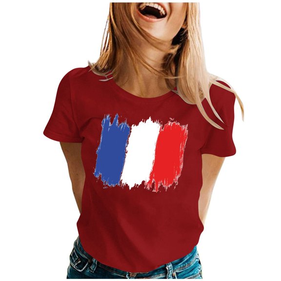 Raeneomay Oversized T Shirts for Women Round Neck Print Casual Print Short Sleeved Top Short Sleeved Round Neck Top