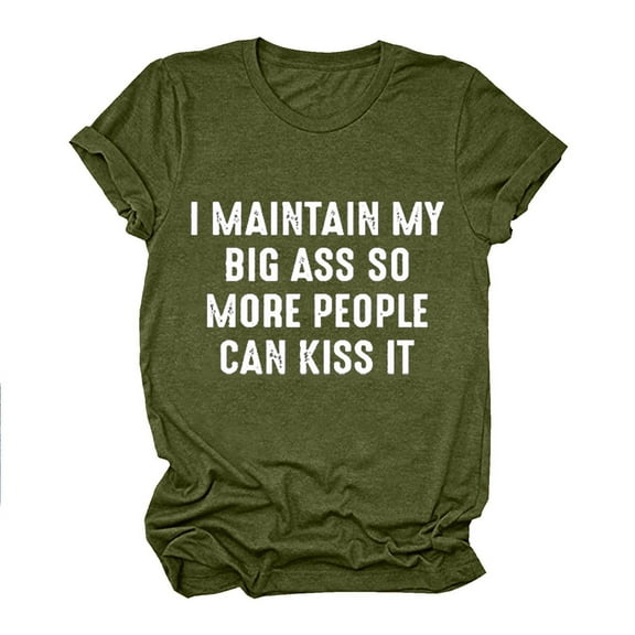 Raeneomay Oversized T Shirts for Women Women Short Sleeves Letter Print Casual Tops Blouse T-Shirt