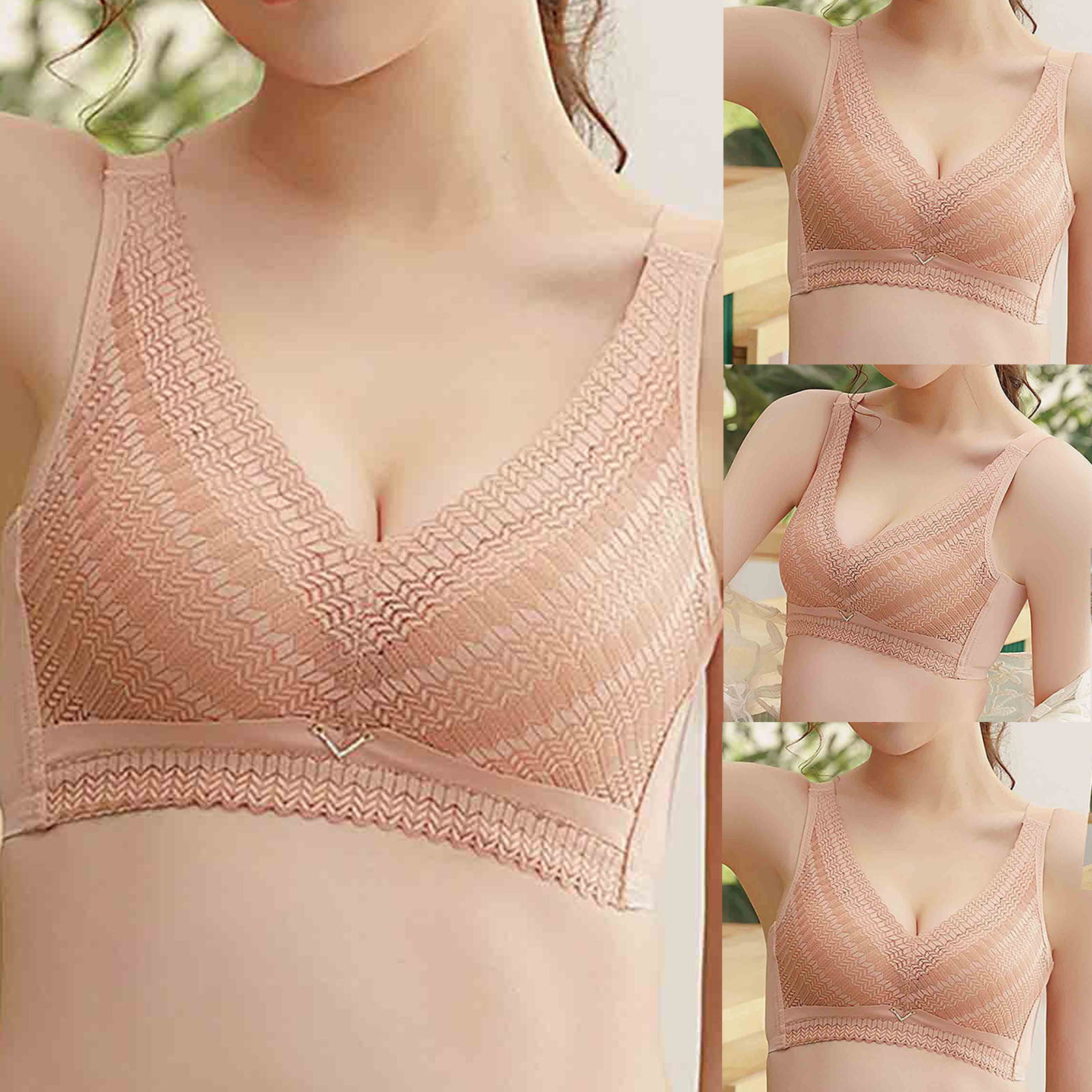 Raeneomay Bras for Women Deals Clearance Underwear Thin Large Size No  Sponge Side Collection Breathable Upper Collection Auxiliary Breast  Gathered Anti-sagging No Steel Ring Bra 