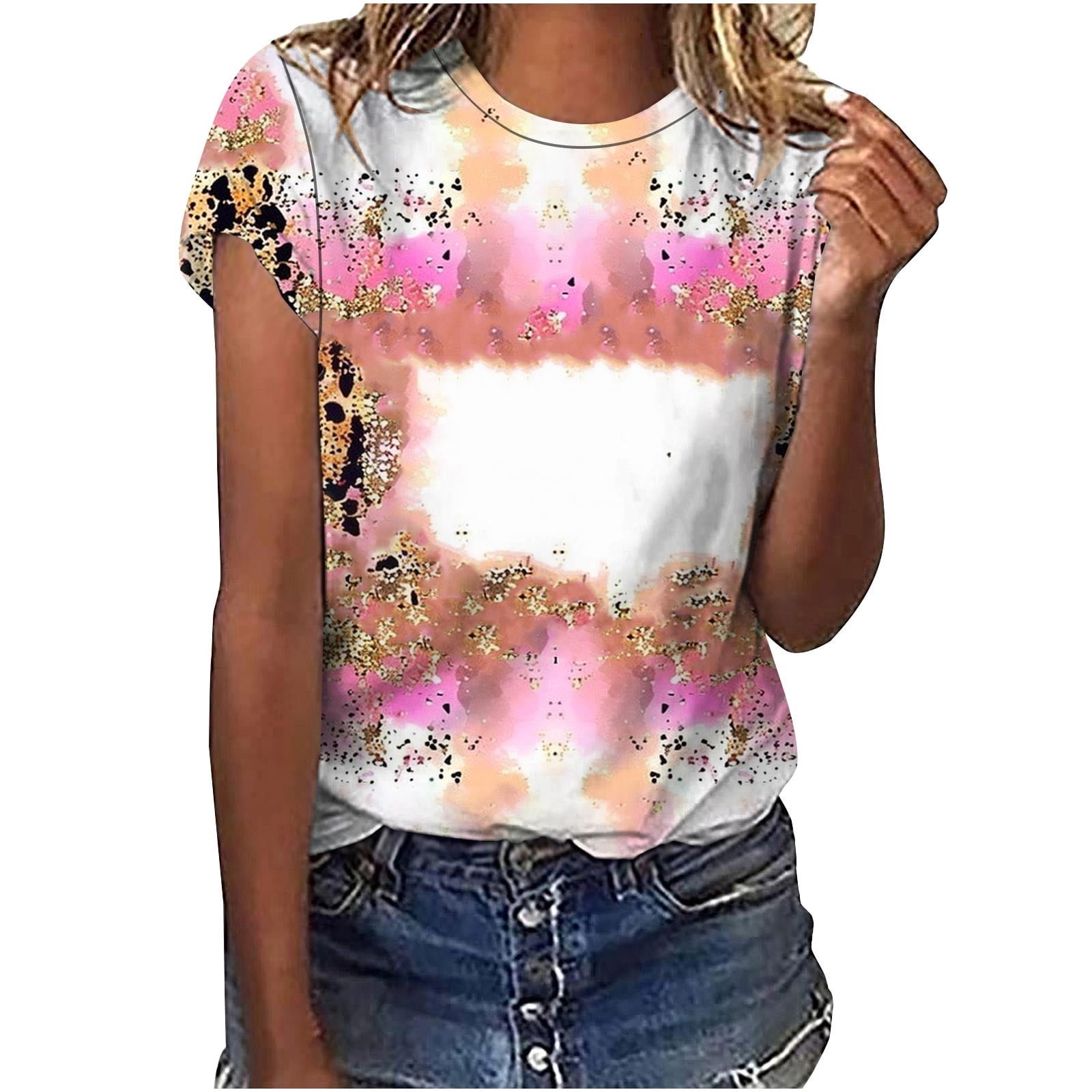 MAOECO Women's Oversized T-Shirts - Short Sleeve Box Tee, 100% Cotton, Raw Edge Detail, Summer 2024