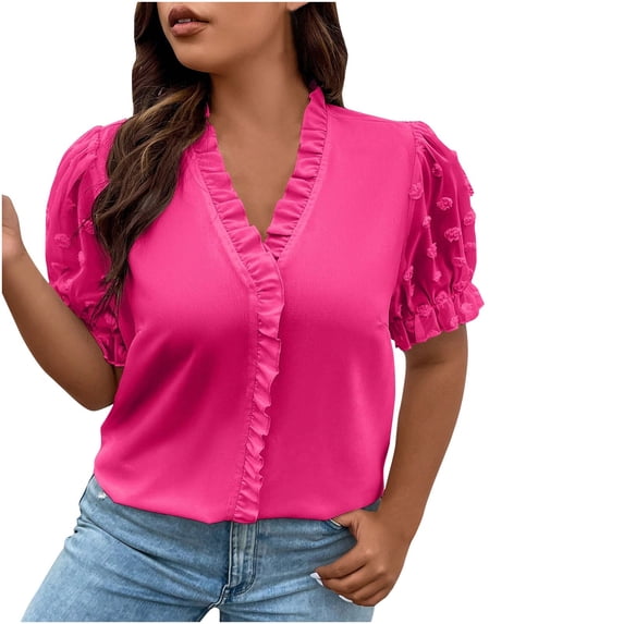 Raeneomay Tunic Tops for Women 2024 Plus-size Women's Fashion Loose Temperament Elegant Top