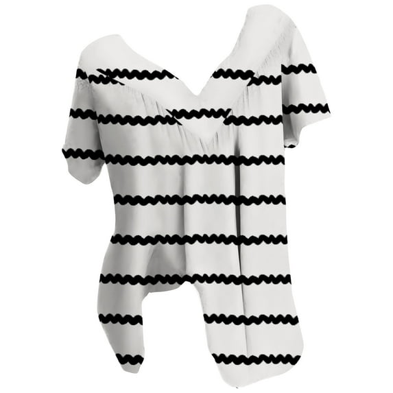Raeneomay Tunic Tops for Women Women Plus Size Short Sleeves V-Neck Print Blouse Pullover Tops Short Sleeve Blouses