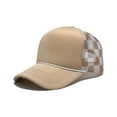 thumbnail image 1 of Raeneomay Women's Checkered Ponytail Trucker Hat, Mesh Back Breathable Sun Protection Baseball Cap, 1 of 2