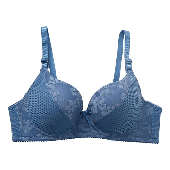Raeneomay Women's Plus Size B C Cup Wireless Bra, Lace Floral Breathable Side Support Everyday Bra 38-44