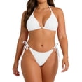 thumbnail image 1 of Raeneomay Women's Plus Size Checkered 2 Piece Bikini Set, Halter Tie Side Swimsuit 0XL-4XL, 1 of 8