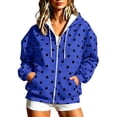 thumbnail image 1 of Raeneomay Women's Polka Dot Hoodie - Zip Up Long Sleeve Pocket Jacket S-XXXL, 1 of 6