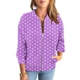 thumbnail image 1 of Raeneomay Women's Polka Dot Jacket - Zip Up Long Sleeve Pocket Bomber S-XXL, 1 of 6