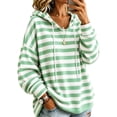 thumbnail image 1 of Raeneomay Women's Striped Hoodie - Drawstring Long Sleeve Pullover Top, 1 of 6