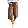 thumbnail image 1 of Raeneomay Women's and Women's Plus Button Front Bermuda Shorts Mid Rise Straight Leg Denim Shorts with Pockets for Summer, 1 of 6