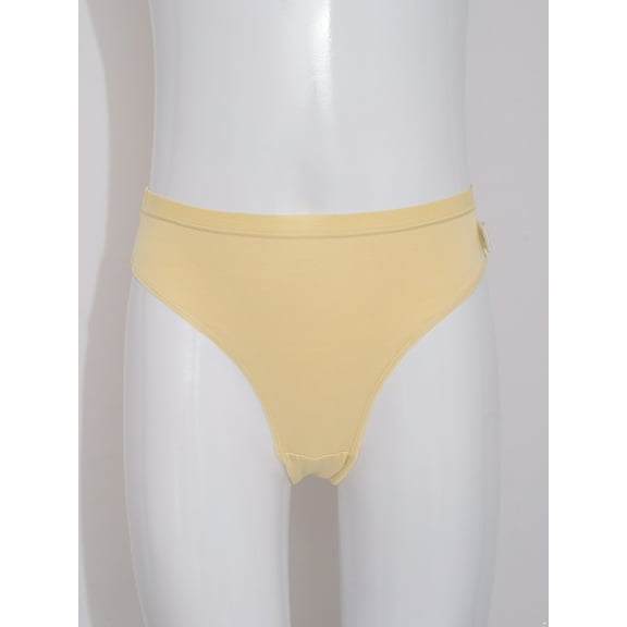 Raenseen 3Pcs Kids Girl's Ballet Briefs Tan Cotton Seamless Dance Underwear for Gymnastics High Cut Nude 170
