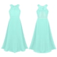 thumbnail image 1 of Raenseen Big Girls Floral Lace Party Wedding Prom Long Chiffon Dress Bridesmaid Dance Ball Maxi Gown Mint Green 10, 1 of 8