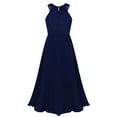 thumbnail image 1 of Raenseen Big Girls Floral Lace Party Wedding Prom Long Chiffon Dress Bridesmaid Dance Ball Maxi Gown Navy Blue 10, 1 of 8