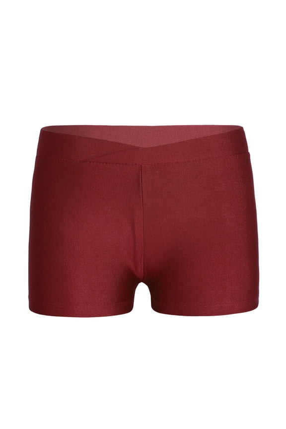 Boys Girls Ballet Dance Booty Shorts Kids Running Gymnastics Workout Yoga Sports Shorts Burgundy 14