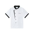 thumbnail image 1 of Raenseen Chef Coat for Men and Women Classic Cooking Uniform Short Sleeve Unisex Restaurant Kitchen White 3XL, 1 of 8