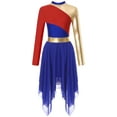 thumbnail image 2 of Danzcue Asymmetrical Metallic Praise Dance Tunic - Women's Liturgical Dancewear 2 of 5