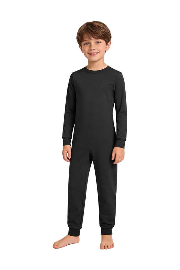 Girls Boys Special Needs Adaptive Clothes Anti-Strip Full Body Romper Kids One-Piece Jumpsuit Black 6