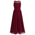 thumbnail image 1 of Raenseen Girls Chiffon Sleeveless Pageant Prom Party Wedding Bridesmaid Flower Girl Dress Burgundy 12, 1 of 8