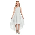 thumbnail image 1 of Raenseen Girls Kids One Shoulder Shiny Beaded Flower Girl Dress Pageant Wedding Birthday Prom Princess Party Gown Ivory 10, 1 of 7