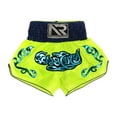 thumbnail image 1 of Raenseen Kids Boys Boxer Shorts Patchwork Metallic Embroidery Wide Waistband Side Slit Boxing B Fluorescent Green XS, 1 of 9