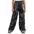 thumbnail image 1 of Raenseen Kids Boys Girls Shiny Metallic Pants Joggers Sweatpants Jazz Hip-hop Dance Pants Black 8, 1 of 6