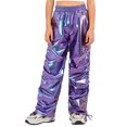 thumbnail image 1 of Raenseen Kids Boys Girls Shiny Metallic Pants Joggers Sweatpants Jazz Hip-hop Dance Pants Blue 10, 1 of 5