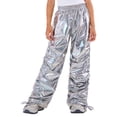 thumbnail image 1 of Raenseen Kids Boys Girls Shiny Metallic Pants Joggers Sweatpants Jazz Hip-hop Dance Pants Silver 12, 1 of 6