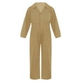 thumbnail image 1 of Raenseen Kids Boys Mechanic Coveralls Long Sleeve One Piece Flightsuit Overalls Jumpsuit Boiler Suit Khaki 10, 1 of 5