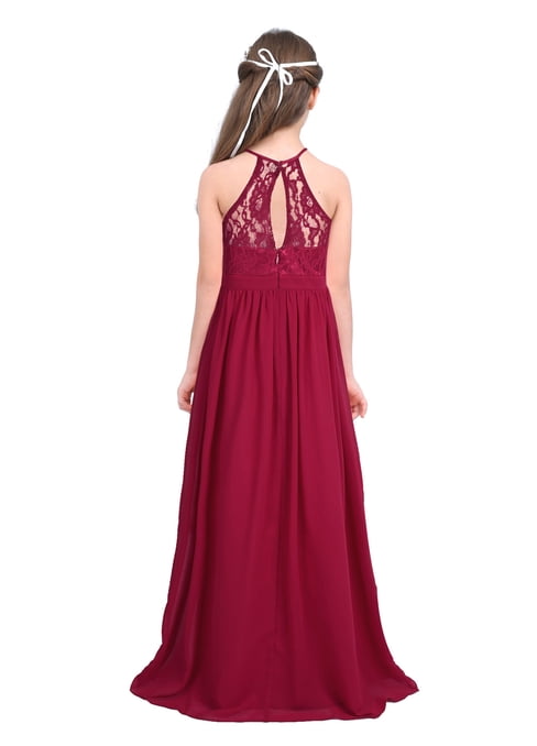 Red Halter Lace Junior Girl Prom Dress GTEEN110 main image 1