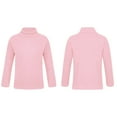 thumbnail image 1 of Raenseen Kids Girls Boys Long Sleeve Thermal Tops Base Layer T-Shirt Mock Neck Warm Stretchy Pink 130, 1 of 8