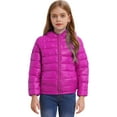 thumbnail image 1 of Raenseen Kids Girls Boys Winter Coat Puffer Jacket Long Sleeve Hoodie Ultra Lightweight Down Coat Outerwear Hot Pink 11-12, 1 of 7