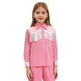 thumbnail image 1 of Raenseen Kids Girls Cowgirl Western Shirt Long Sleeves Lapel Top with Sequins Fringe Pink 6, 1 of 7