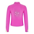 thumbnail image 1 of Raenseen Kids Girls Figure Ice Skating Jacket Zipper Long Sleeve Sparkly Rhinestone Coat Gymnastic Hot Pink 8, 1 of 9