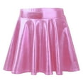 thumbnail image 1 of Raenseen Kids Girls Glossy Metallic Flared Pleated A-Line Mini Skirt Skater Skort Gymnastic Dance Pink 10, 1 of 9