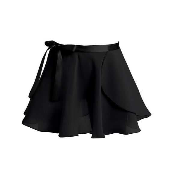 Raenseen Kids Girls One Piece Ballet Dance Gymnastics Leotard Dress Stage Performing Dancewear Black XS