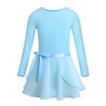 thumbnail image 1 of Raenseen Kids Girls One Piece Ballet Dance Gymnastics Leotard Dress Stage Performing Dancewear Sky Blue XL, 1 of 8