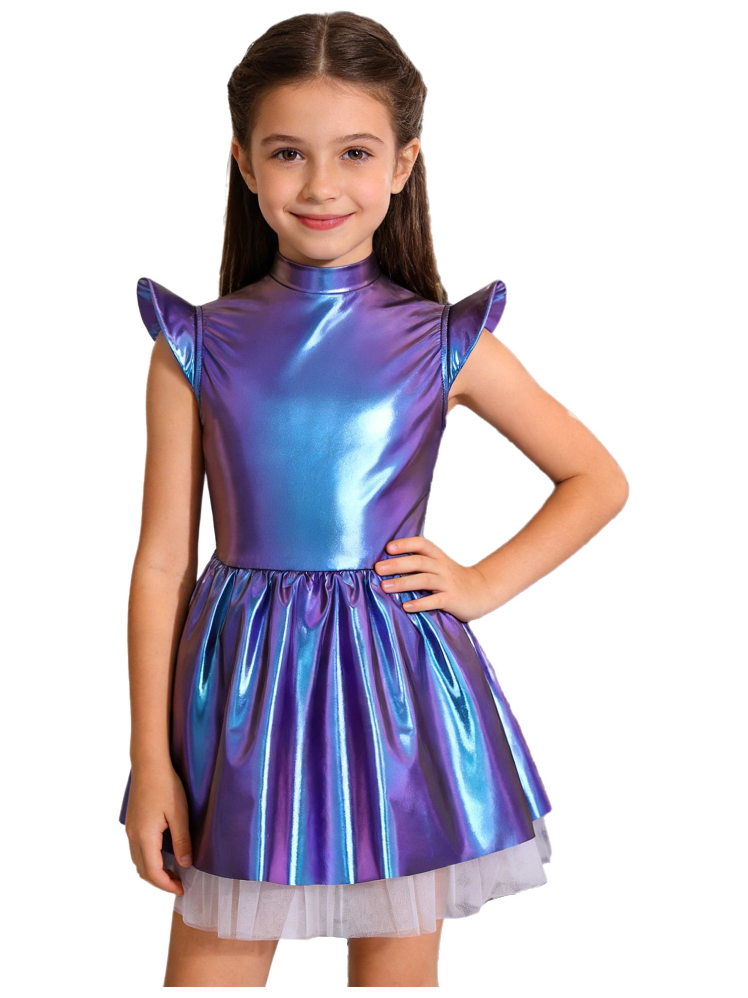 Alien Complex Ruffle Raenseen Kids Girls Outerspace Astronaut Dress Robot Dress Up ...