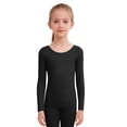 thumbnail image 1 of Raenseen Kids Girls Seamless Thermal Underwear Tops Long Sleeve Pullover Top Undershirt Black M, 1 of 7