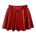 thumbnail image 1 of Raenseen Kids Girls Shiny Metallic Pleated A-Line Mini Skirts Ballet Dance Skirts Athletic Scooter Skater Skorts Red 13-14, 1 of 7