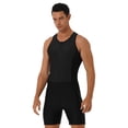 thumbnail image 1 of Raenseen Man Summer Swimwear Rash Guard Unitards One-Piece Surfing Swimsuit Stretchy Racer Back Black XXL, 1 of 8