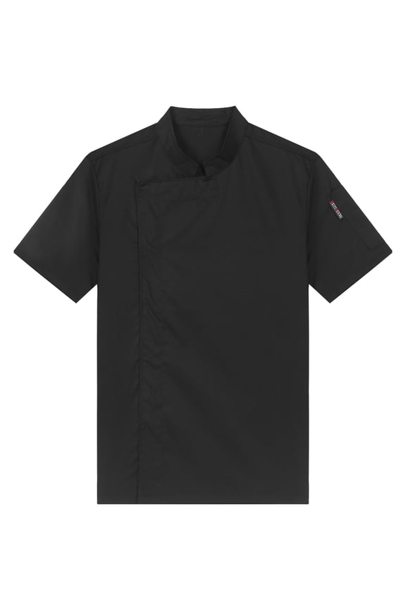 Men Unisex Classic Professional Chef Coat Chef Jacket Button-down Baking Cooking Uniform Black XL