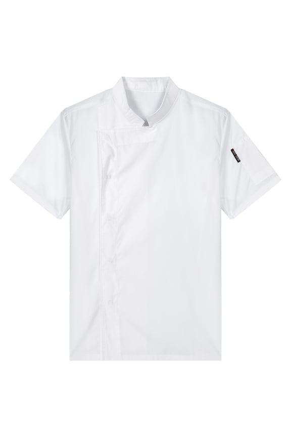 Men Unisex Classic Professional Chef Coat Chef Jacket Button-down Baking Cooking Uniform Whie L
